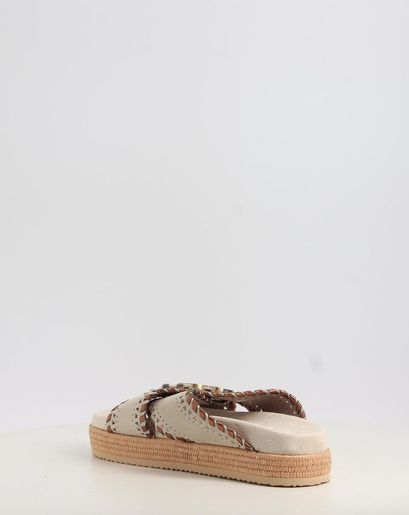 Sandali MOU CRISS-CROSS SANDAL MET.STITCH beige